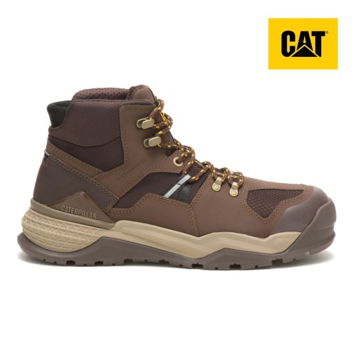 CAT Provoke Mid Waterproof Alloy Toe Men's Work Boots Chocolate (AU S-052) Australia